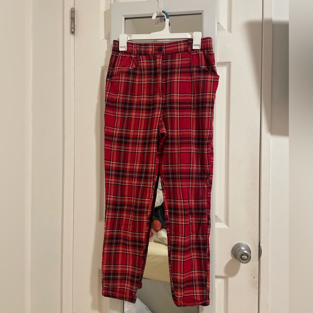 Urban outfitters red plaid pants!